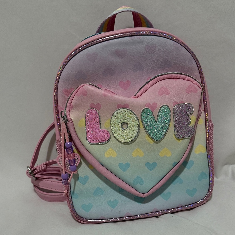 Small Heart Backpack with Love Design
